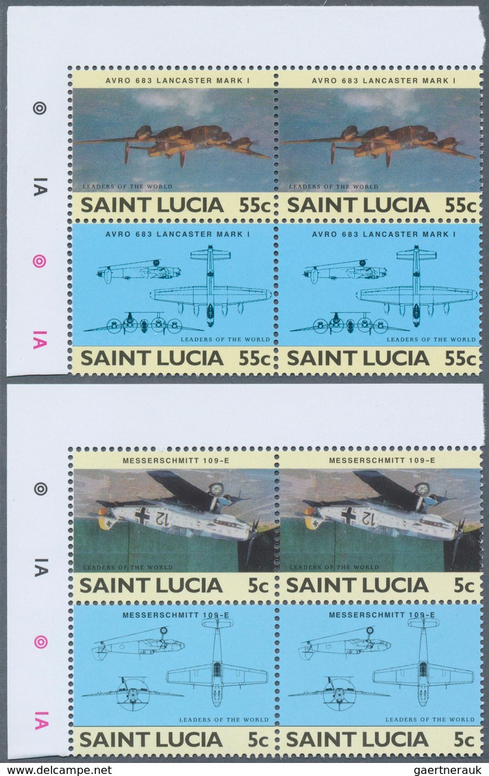 10265 Thematik: Flugzeuge, Luftfahrt / Airoplanes, Aviation: 1985, Saint Lucia. Complete Set "Military Air - Flugzeuge