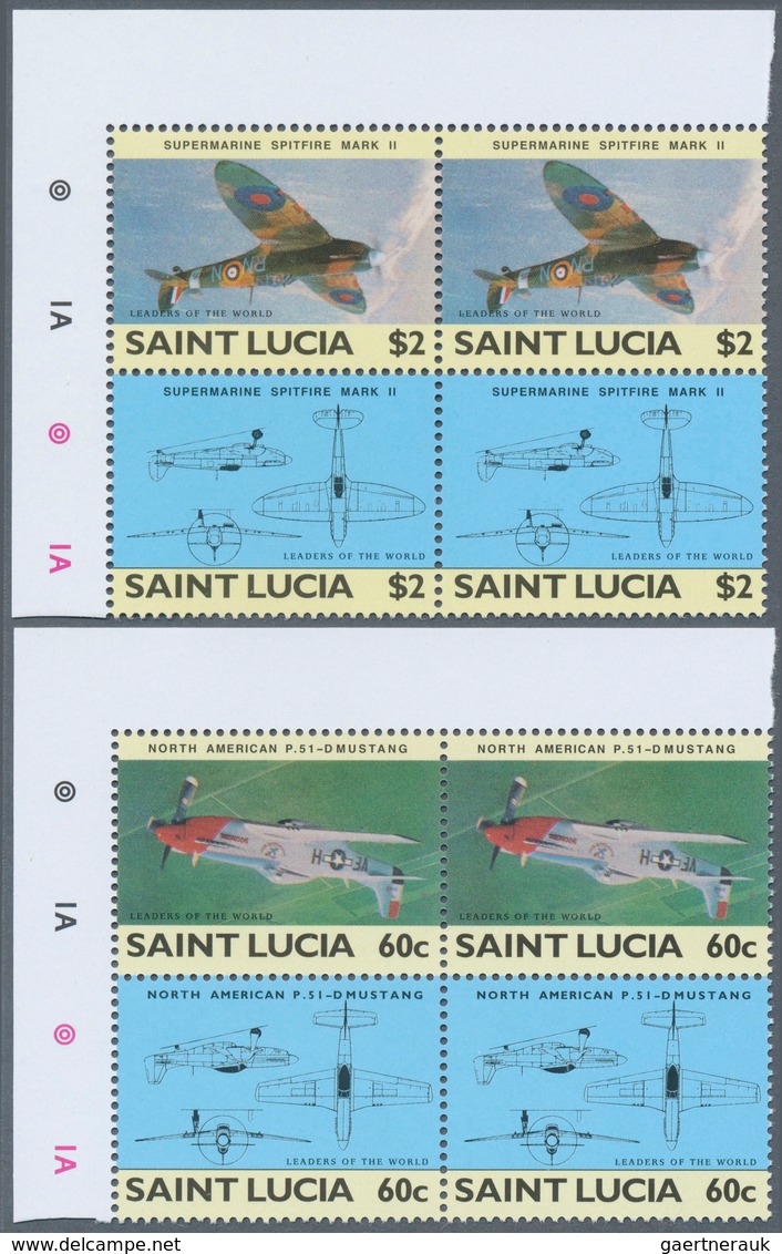 10265 Thematik: Flugzeuge, Luftfahrt / Airoplanes, Aviation: 1985, Saint Lucia. Complete Set "Military Air - Avions