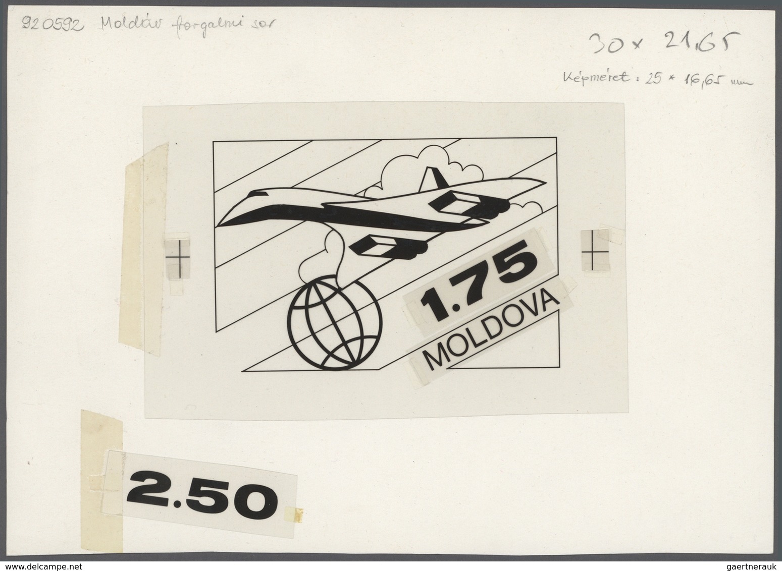 10266 Thematik: Flugzeuge, Luftfahrt / Airoplanes, Aviation: 1995 (ca.), MOLDOVA: Original ARTWORK (100 X - Avions