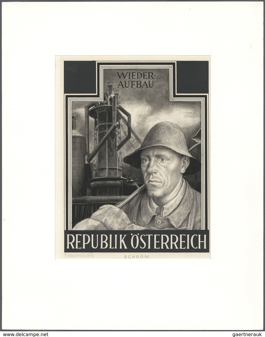 10280 Thematik: Industrie, Handel / Industry, Trading: 1951, Austria. Artist's Drawing For A Non-issued De - Ohne Zuordnung