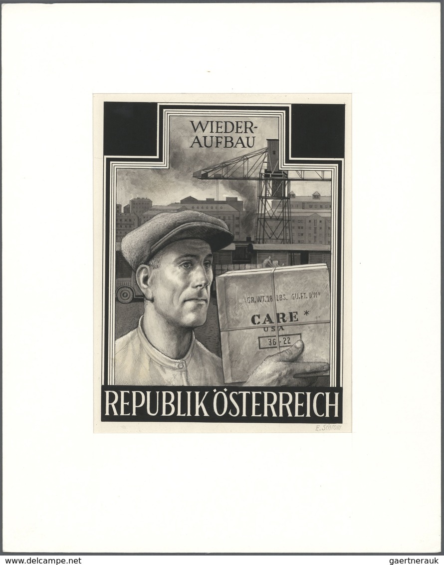 10281 Thematik: Intern. Organisationen / International Organizations: 1951, Austria. Artist's Drawing For - Sonstige & Ohne Zuordnung