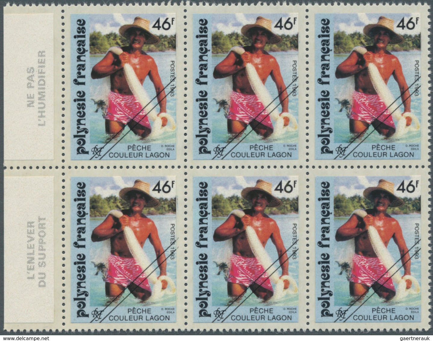 10300 Thematik: Jagd / Hunting: 1993, FRENCH POLYNESIA: Fisherman (large Type) 46fr. Self-adhesive Stamps - Ohne Zuordnung