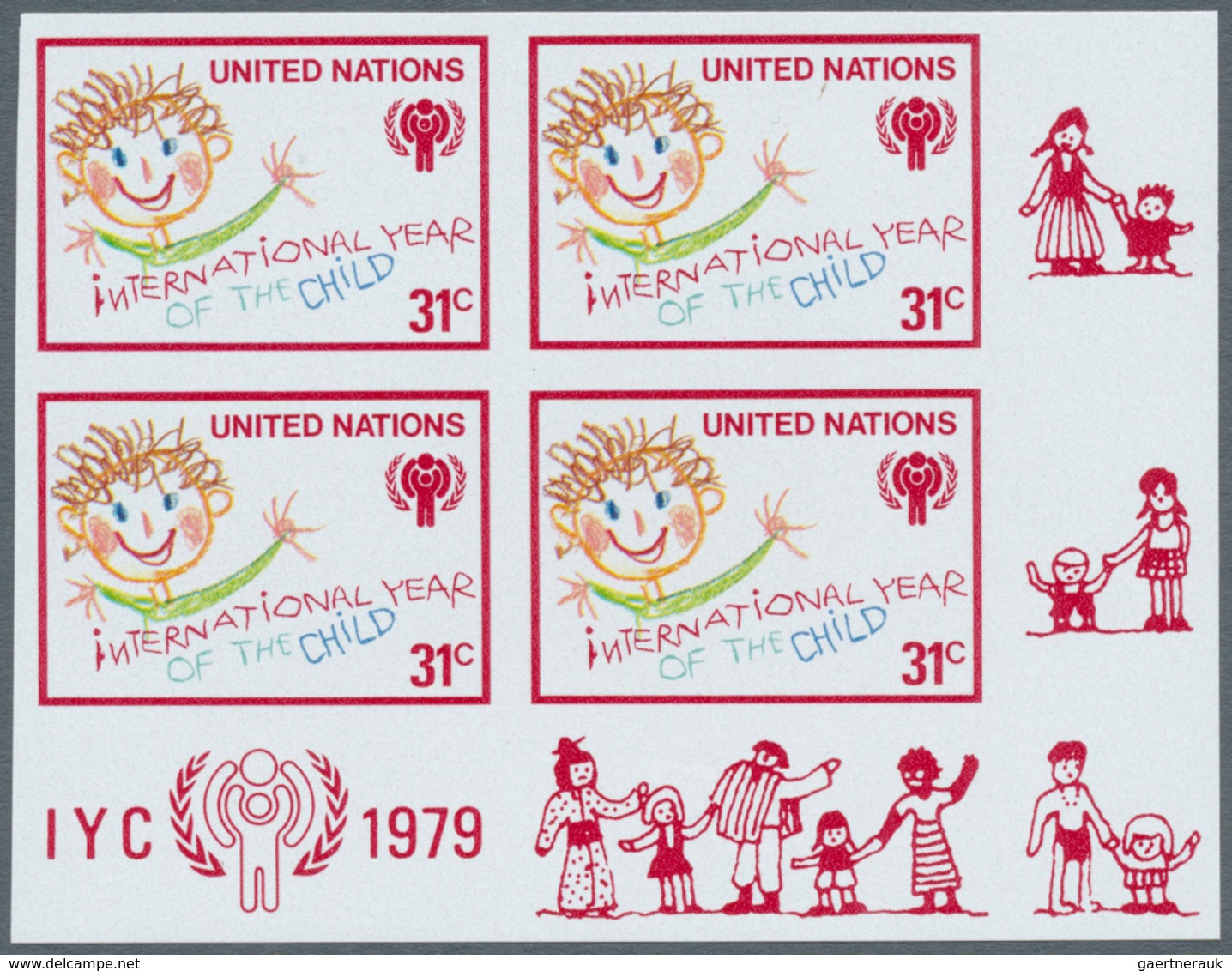 10320 Thematik: Kinder / Children: 1979, UNO NEW YORK: International Year Of The Child Set Of Two Values I - Sonstige & Ohne Zuordnung