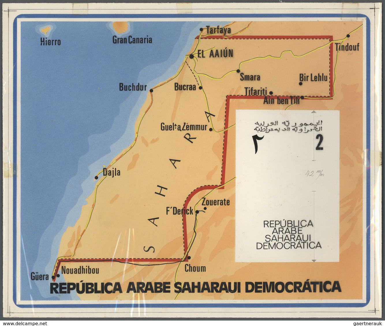 10328 Thematik: Landkarten / Maps: 1990 (ca.), WEST SAHARA: Stamp (native Man) And Miniature Sheet (map Of - Géographie