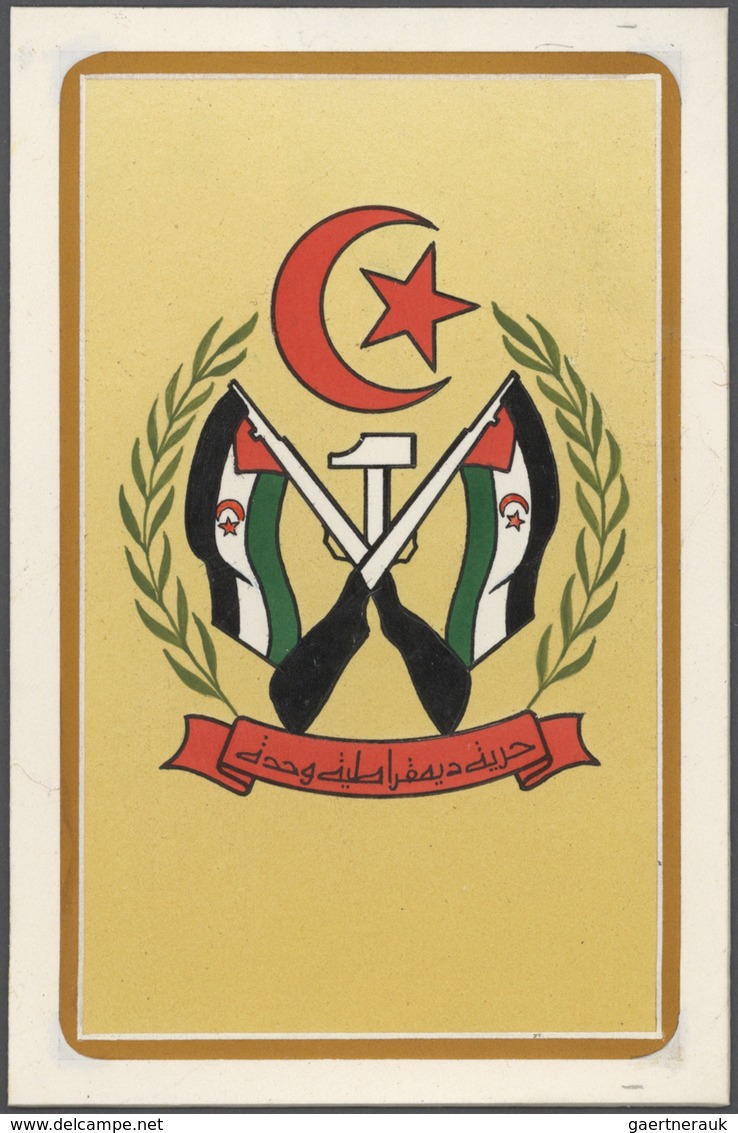 10328 Thematik: Landkarten / Maps: 1990 (ca.), WEST SAHARA: Stamp (native Man) And Miniature Sheet (map Of - Geographie
