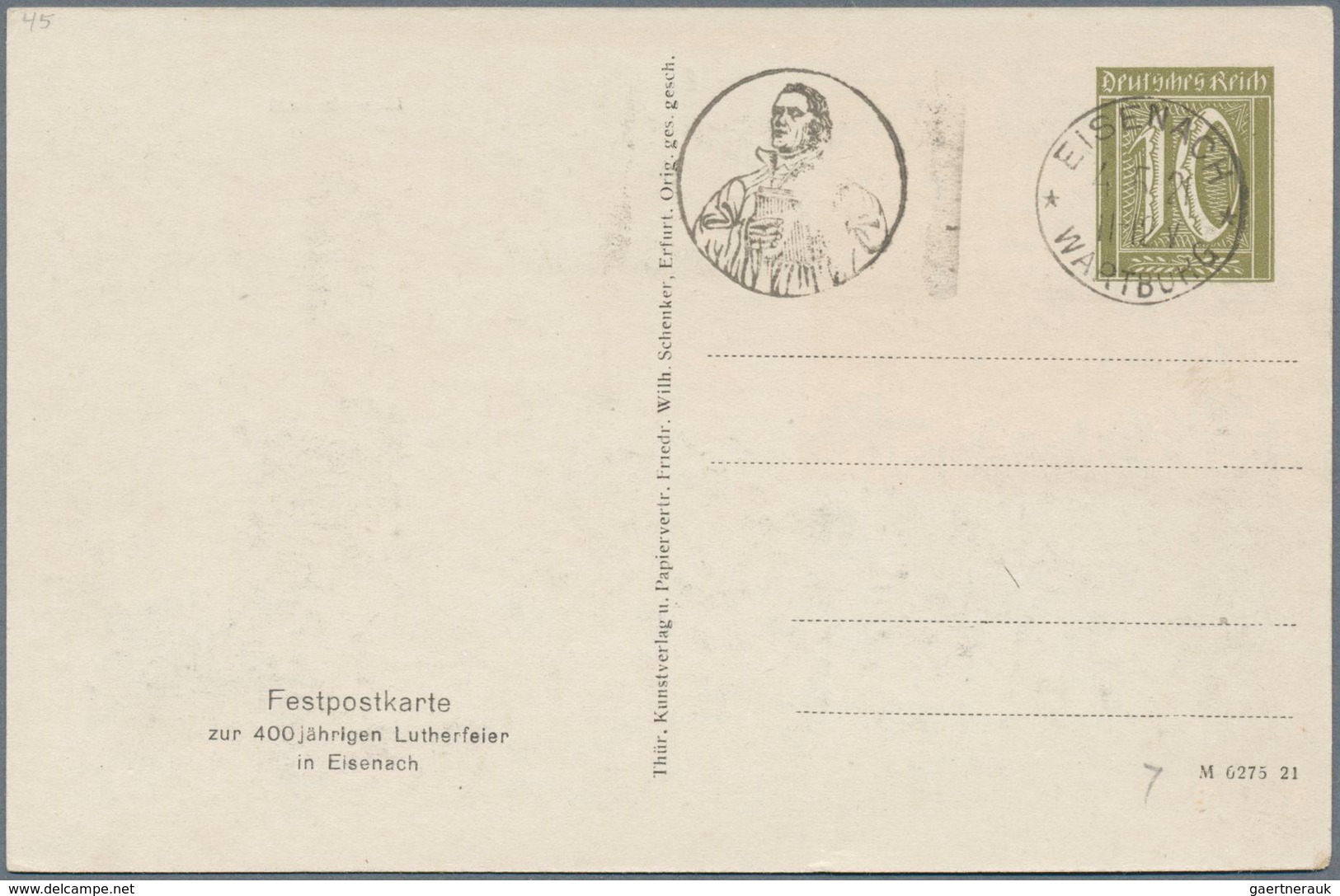 10332 Thematik: Luther: 1921, German Empire. Lot Of 2 Private Picture Postcards "LUTHER, 400th Anniversary - Théologiens