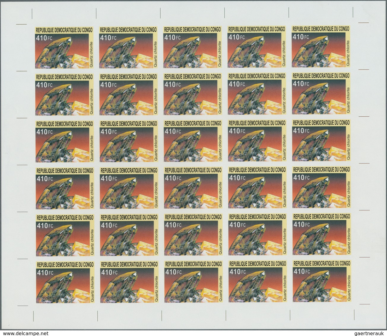 10375 Thematik: Mineralien / Minerals: 2002, KONGO (KINSHASA): Minerals Complete Set Of Six Values In Comp - Minéraux