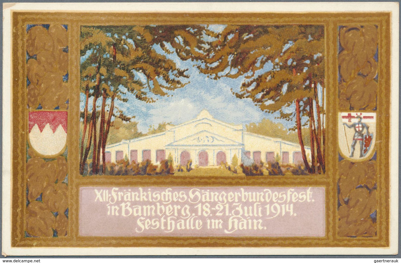 10376 Thematik: Musik / Music: 1914, Bavaria. Private Picture Postcard 5pf Hupp. Showing "Fränkisches Säng - Musik