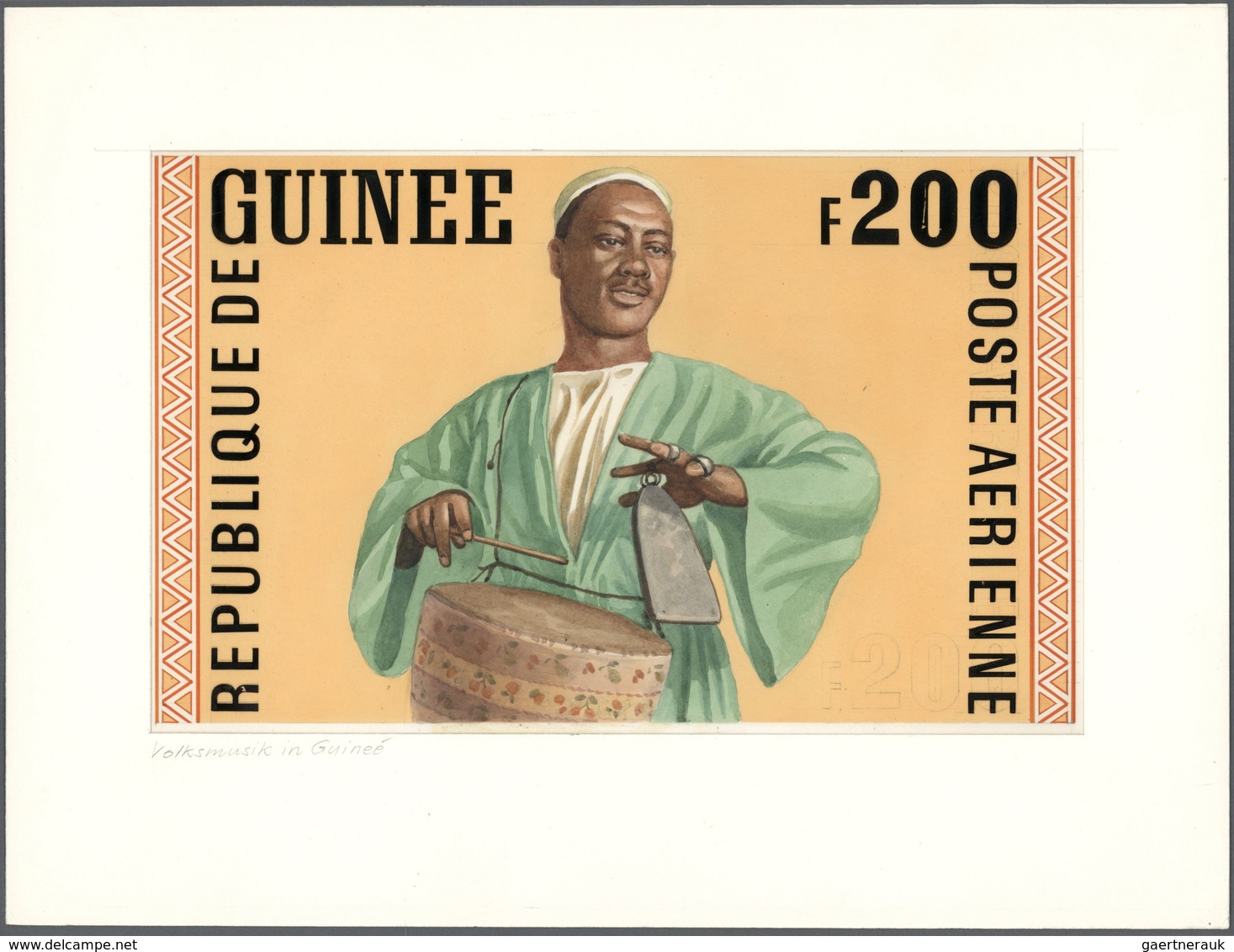 10377 Thematik: Musik / Music: 1962, Guinea. Lot Containing 1 Artist's Drawing And 3 Margined, Perforated, - Musique