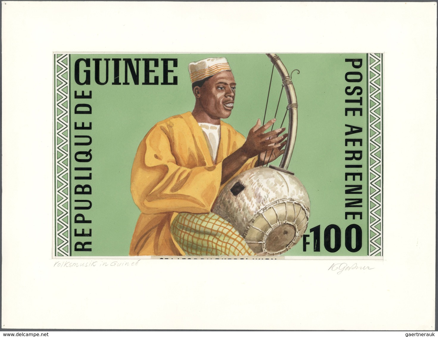 10378 Thematik: Musik / Music: 1962, Guinea. Lot Containing 1 Artist's Drawing And 4 Perforated, Stamp-siz - Musik