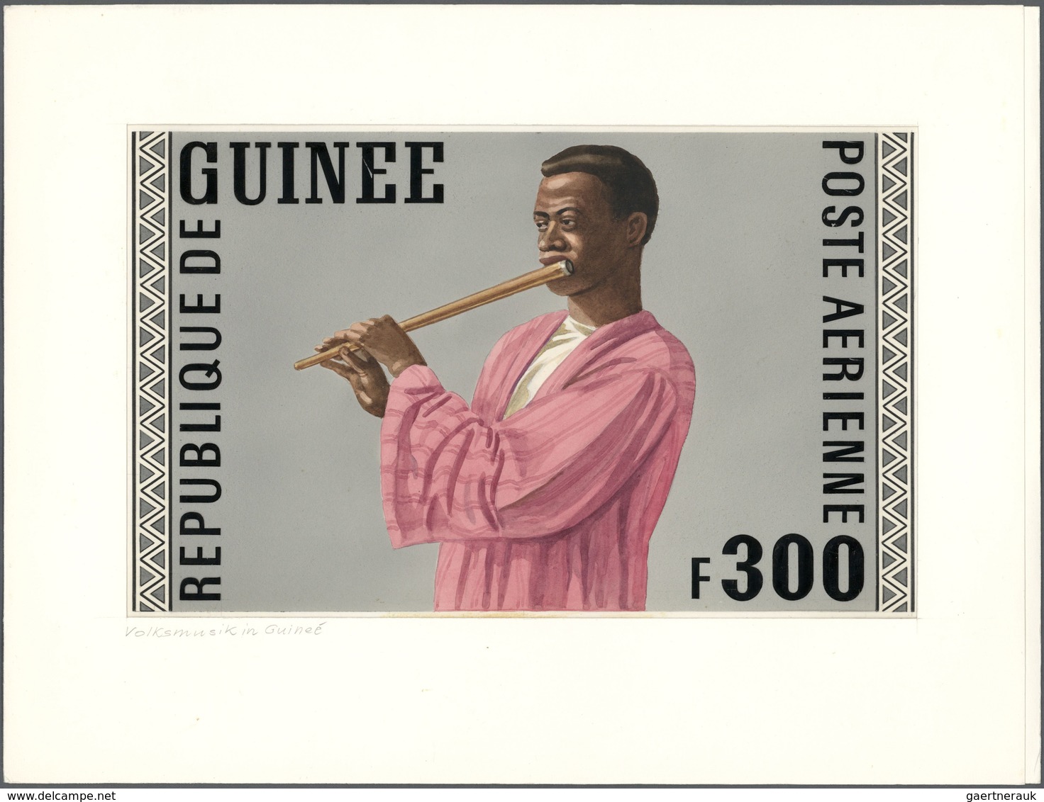 10380 Thematik: Musik / Music: 1962, Guinea. Lot Containing 1 Artist's Drawing And 4 Margined, Perforated, - Musique