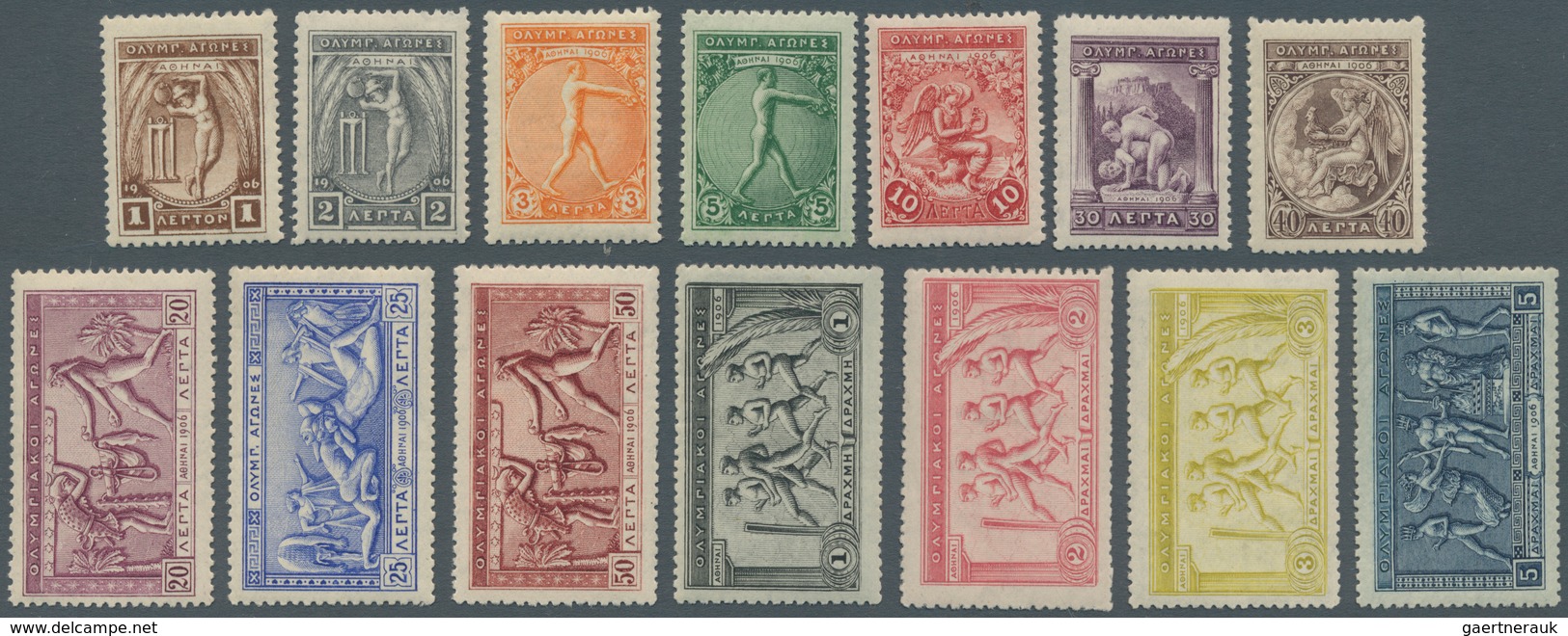 10405 Thematik: Olympische Spiele / Olympic Games: 1906, Greece. Complete 1906 Olympic Set (14 Values). Mi - Autres & Non Classés
