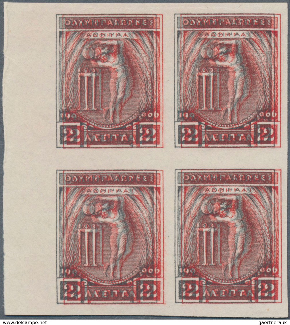 10410 Thematik: Olympische Spiele / Olympic Games: 1906, 2 Lepta Discus Thrower, Mnh Block Of Four From Le - Sonstige & Ohne Zuordnung