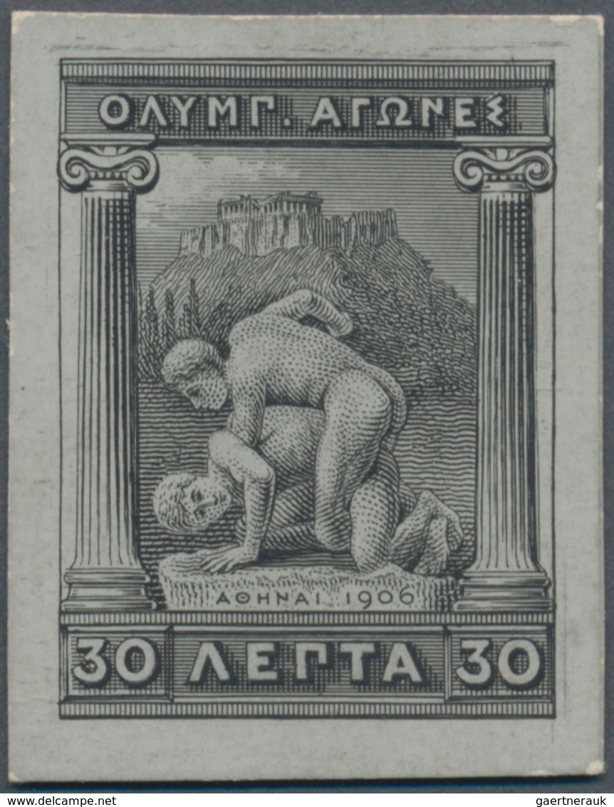 10419 Thematik: Olympische Spiele / Olympic Games: 1906, Griechenland Für Athen. PROBEDRUCK In Grau Für 30 - Autres & Non Classés