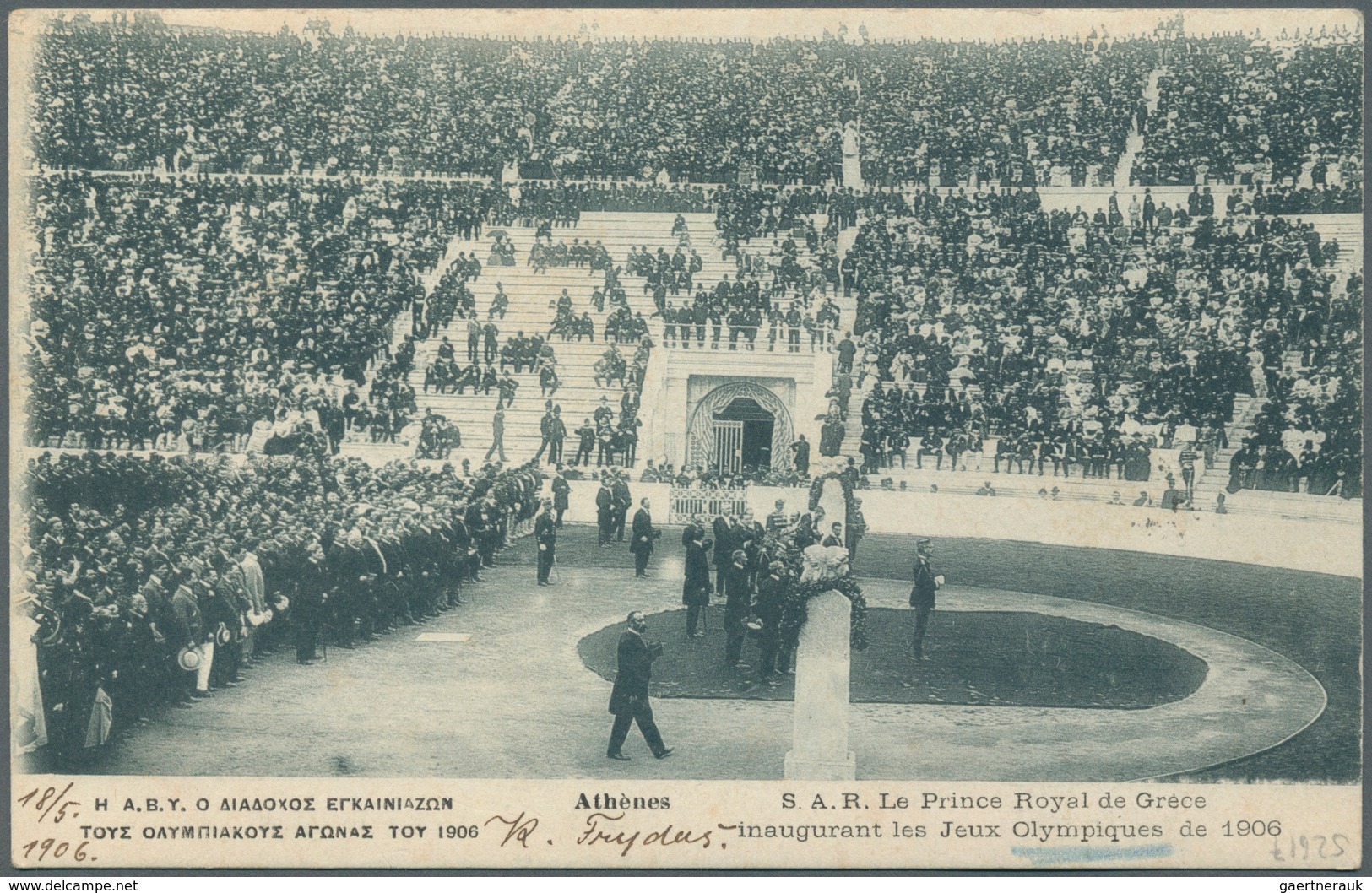10422 Thematik: Olympische Spiele / Olympic Games: 1906, Greece. Special Cancellation "Athens - Olympic St - Autres & Non Classés