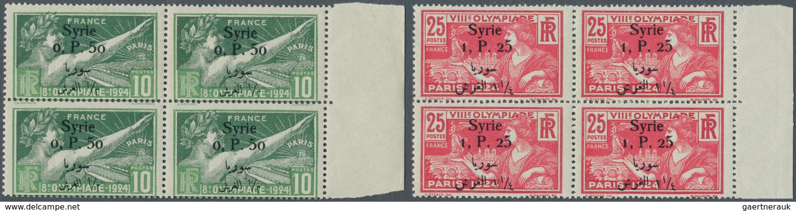 10442 Thematik: Olympische Spiele / Olympic Games: 1924 Syrien, Olympic Games, Complete Set In Blocks Of F - Autres & Non Classés