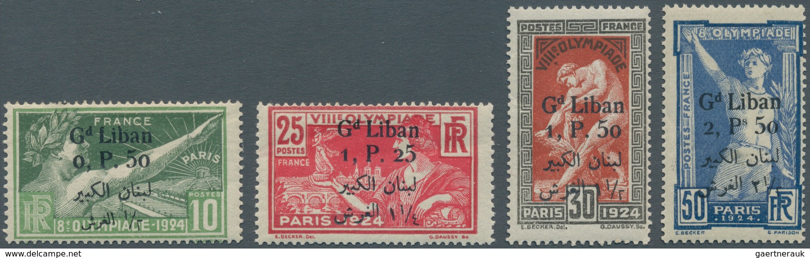 10444 Thematik: Olympische Spiele / Olympic Games: 1924/1928, Paris And Amsterdam. Lot Containing: Lebanon - Sonstige & Ohne Zuordnung