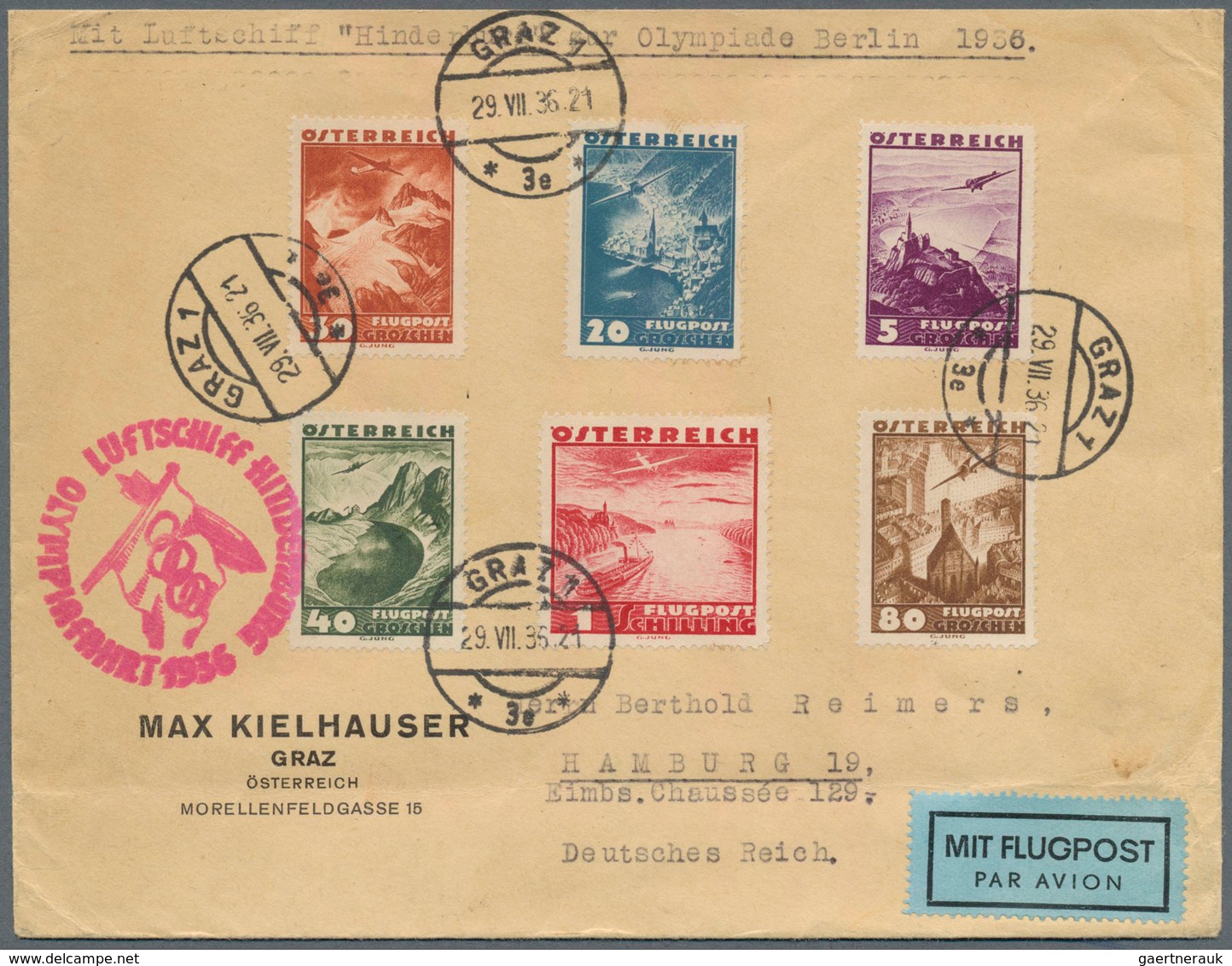 10459 Thematik: Olympische Spiele / Olympic Games: 1936, Berlin, Olympiafahrt Mit Zuleitung Österreich, Br - Autres & Non Classés