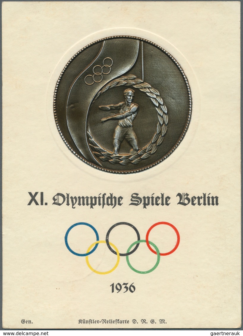 10468 Thematik: Olympische Spiele / Olympic Games: 1936, Olympische Spiele Berlin, 3 Reliefkarten (Diskusw - Autres & Non Classés