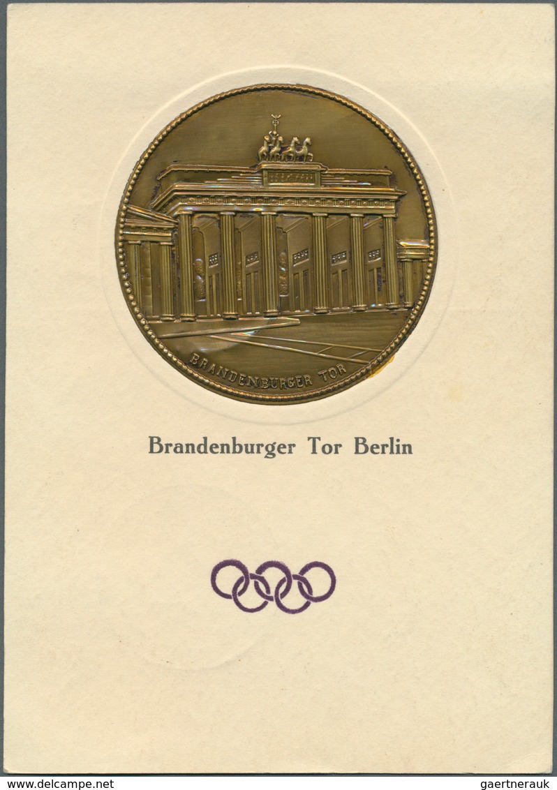 10468 Thematik: Olympische Spiele / olympic games: 1936, Olympische Spiele Berlin, 3 Reliefkarten (Diskusw