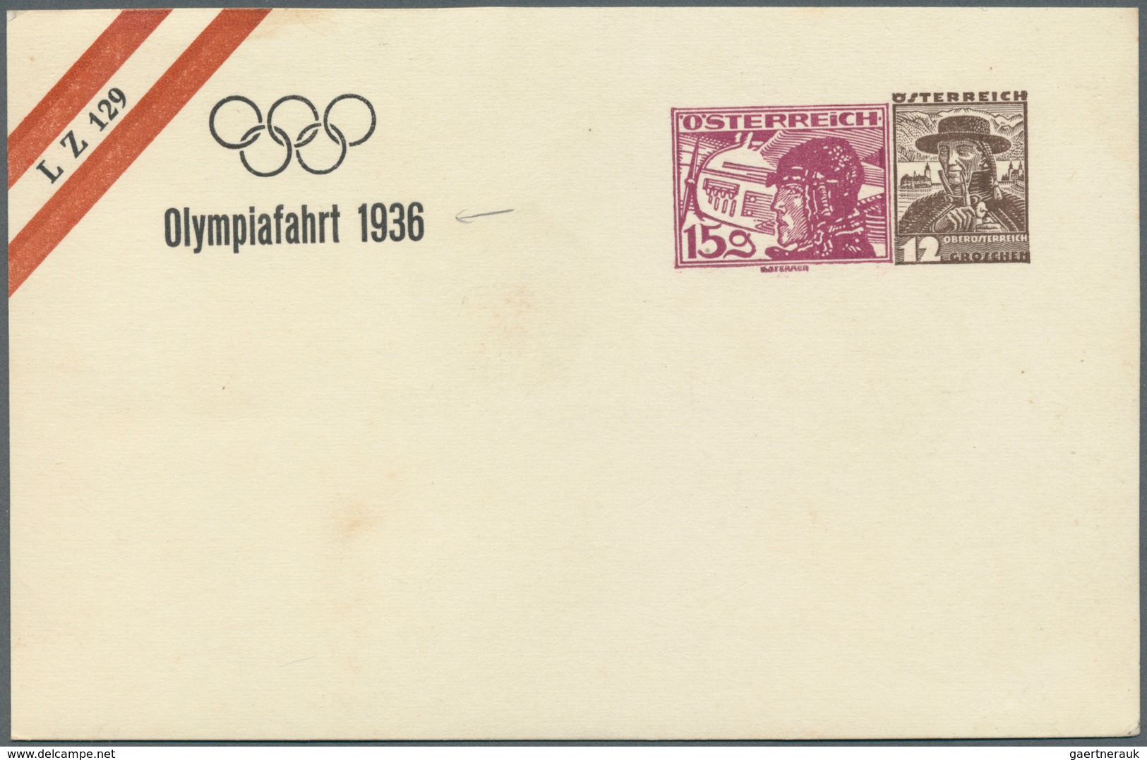 10474 Thematik: Olympische Spiele / Olympic Games: Österreich 15 Gr. Neben 12 Gr. Luftpost- Privatpostkart - Sonstige & Ohne Zuordnung