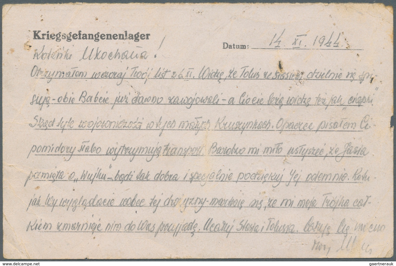 10518 Thematik: Olympische Spiele / Olympic Games: 1944, London Canceled. Camp Woldenberg. Lot Containing - Sonstige & Ohne Zuordnung