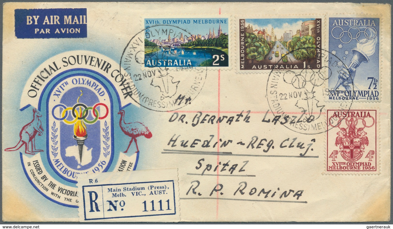10523 Thematik: Olympische Spiele / Olympic Games: 1956, Mebourne. Lot With An Australian Olympic Cover Wi - Sonstige & Ohne Zuordnung