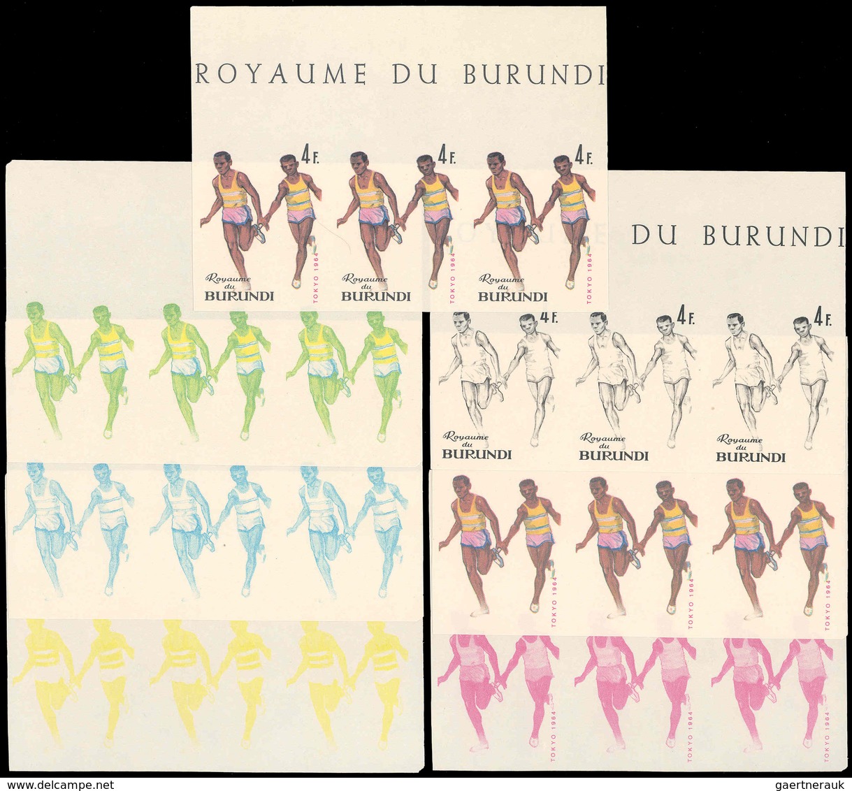 10532 Thematik: Olympische Spiele / Olympic Games: 1964, Burundi: OLYMPIC GAMES TOKYO 1964, Relay - 7 Item - Sonstige & Ohne Zuordnung