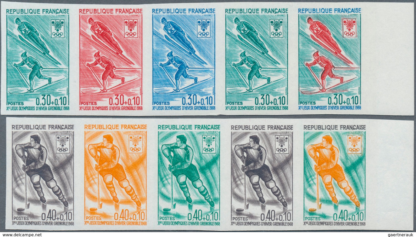 10542 Thematik: Olympische Spiele / Olympic Games: 1968, France. Complete Olympic Set "Winter Olympice Gre - Sonstige & Ohne Zuordnung