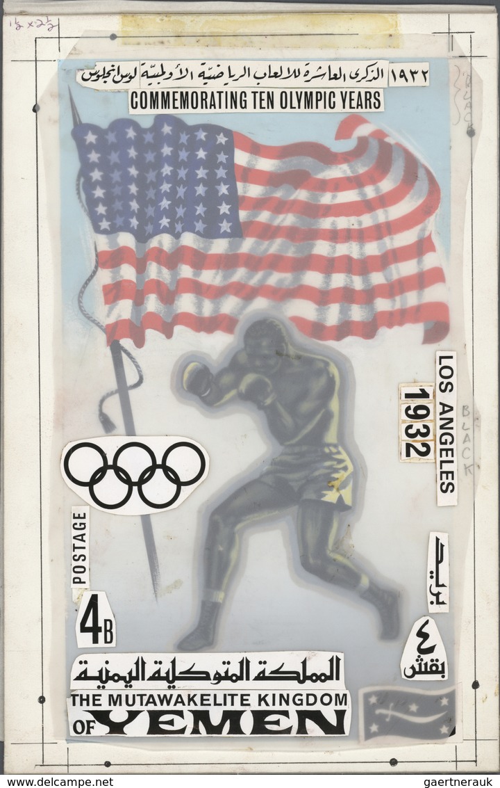 10547 Thematik: Olympische Spiele / Olympic Games: 1968, Yemen (Kingdom). Artist's Drawing For The Third 4 - Sonstige & Ohne Zuordnung