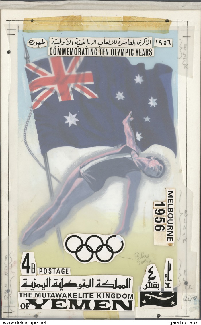 10550 Thematik: Olympische Spiele / Olympic Games: 1968, Yemen (Kingdom). Artist's Drawing For The Eighth - Autres & Non Classés