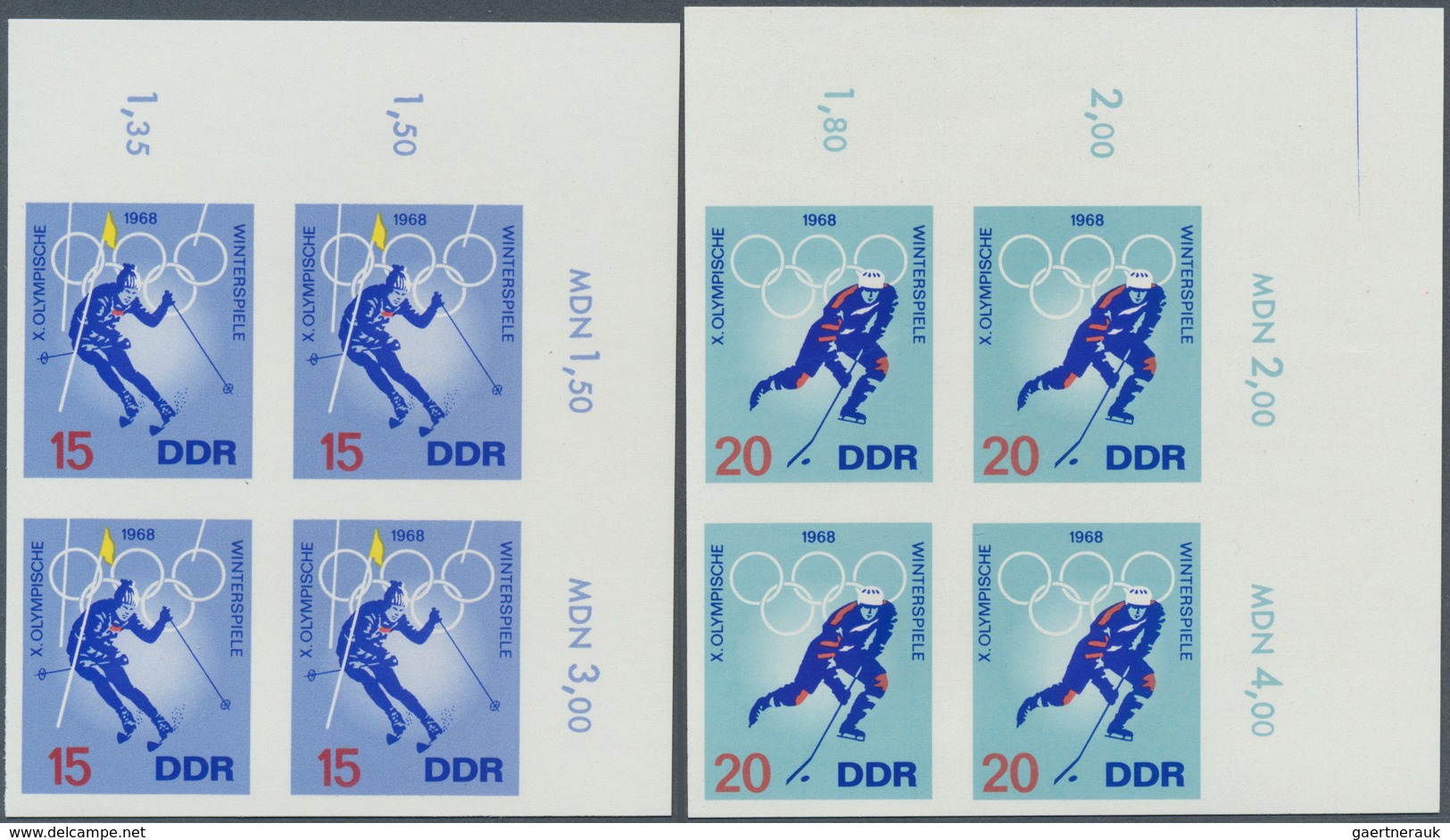 10568 Thematik: Olympische Spiele / Olympic Games: 1968 Olympiade 5 Pfg - 30 Pfg, Ungezähnt In Originalfar - Sonstige & Ohne Zuordnung