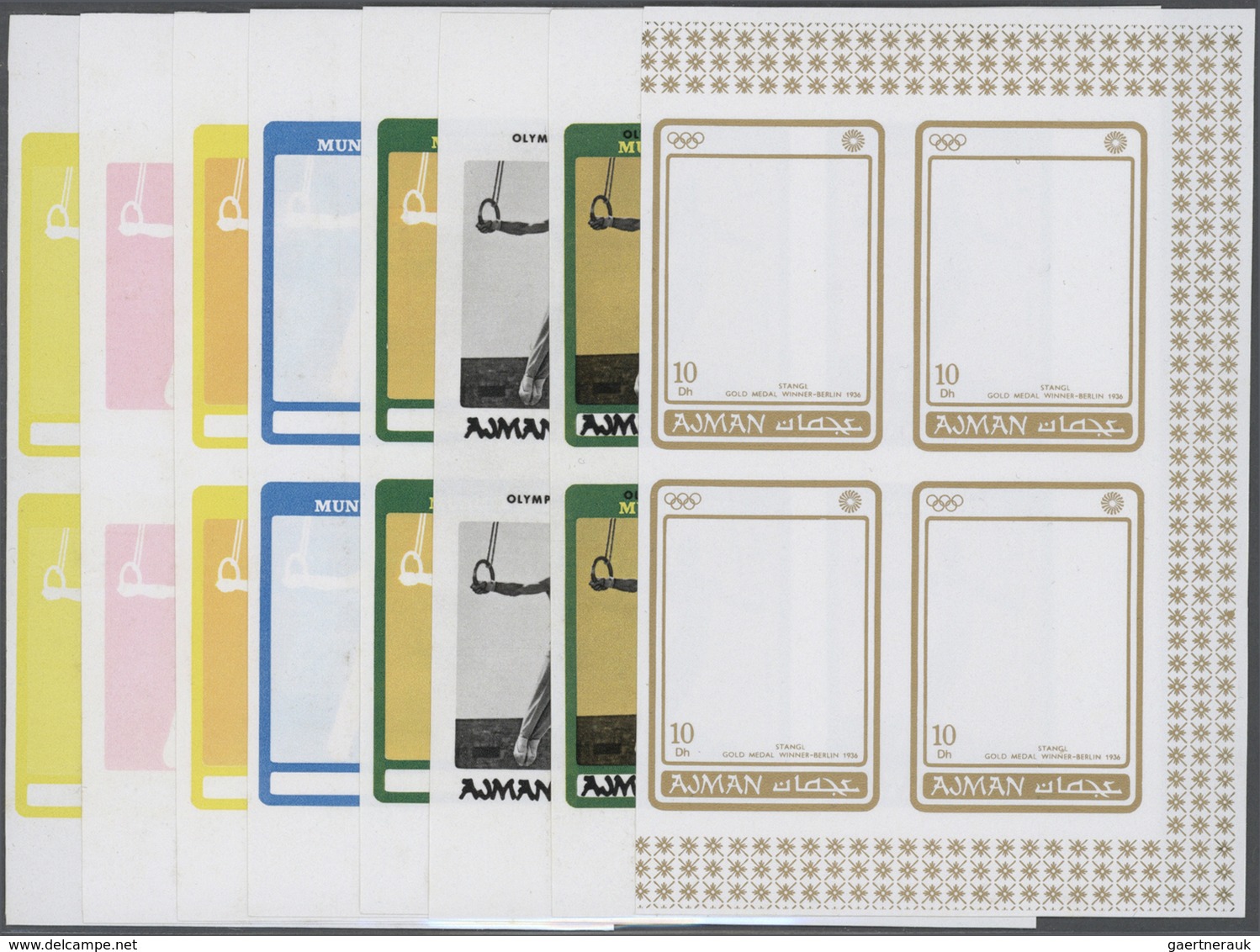 10581 Thematik: Olympische Spiele / Olympic Games: 1971, MUNICH '72 - 58 Items; Progressive Plate Proofs F - Autres & Non Classés