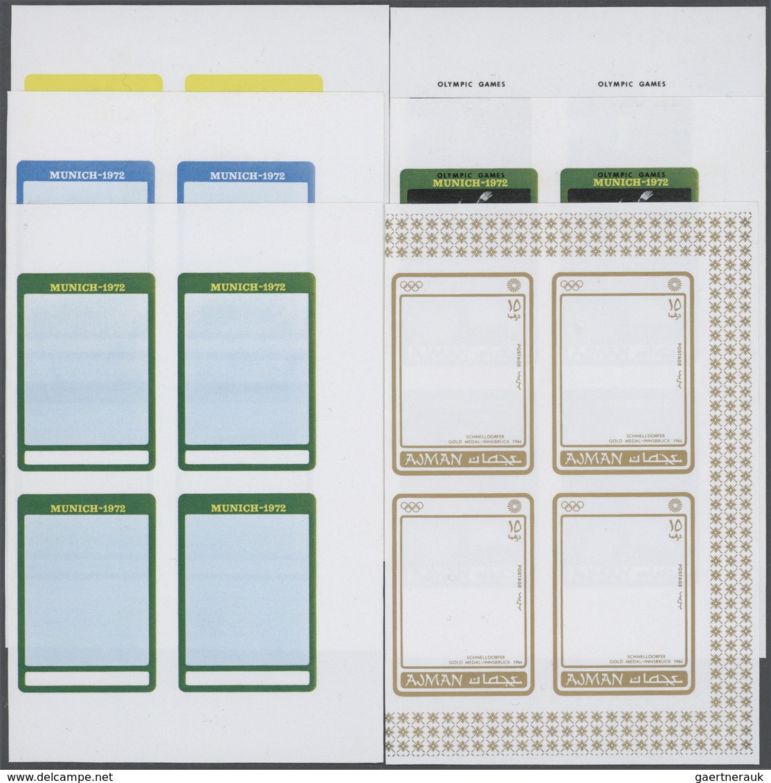 10581 Thematik: Olympische Spiele / olympic games: 1971, MUNICH '72 - 58 items; progressive plate proofs f