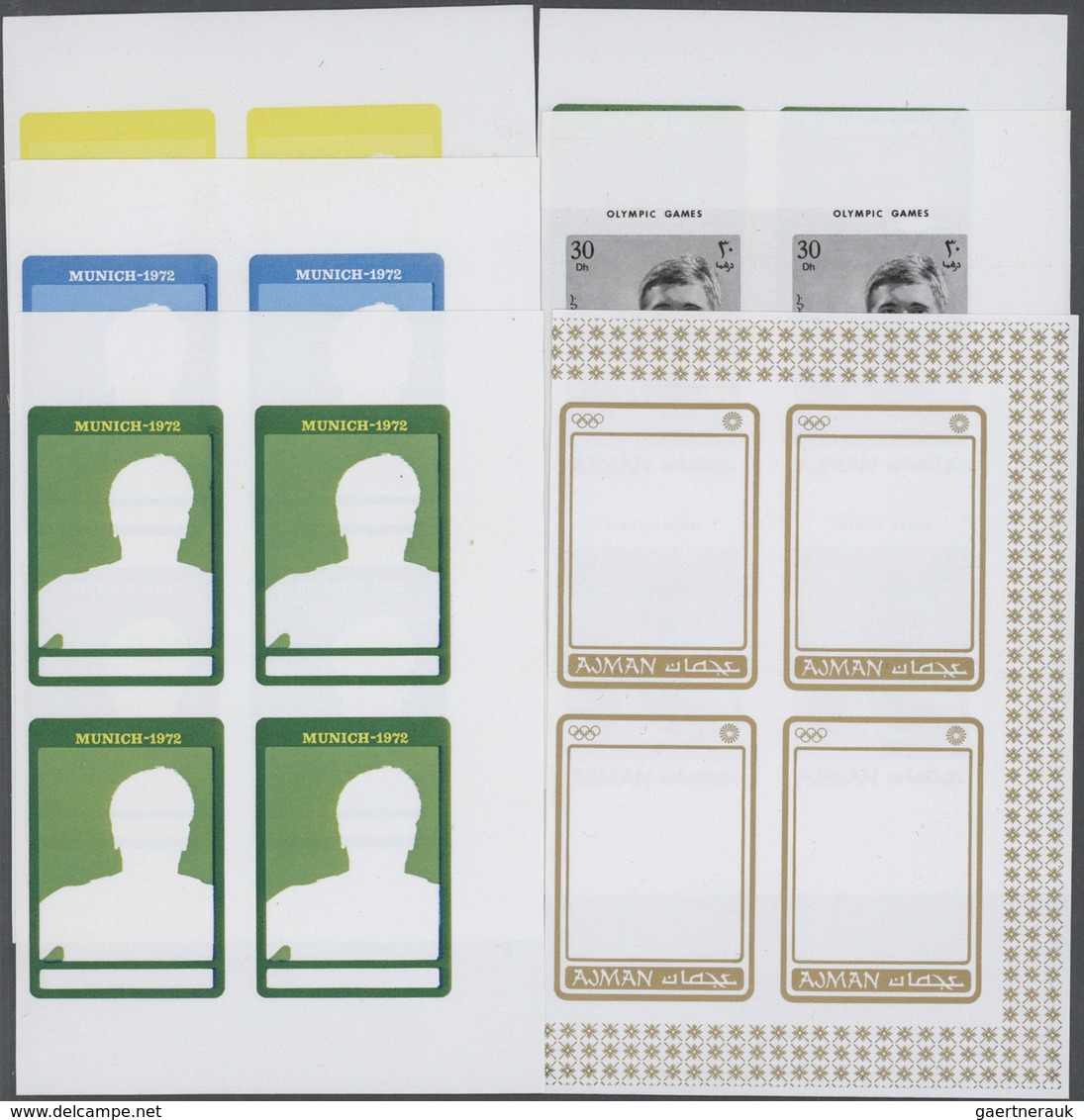 10581 Thematik: Olympische Spiele / olympic games: 1971, MUNICH '72 - 58 items; progressive plate proofs f