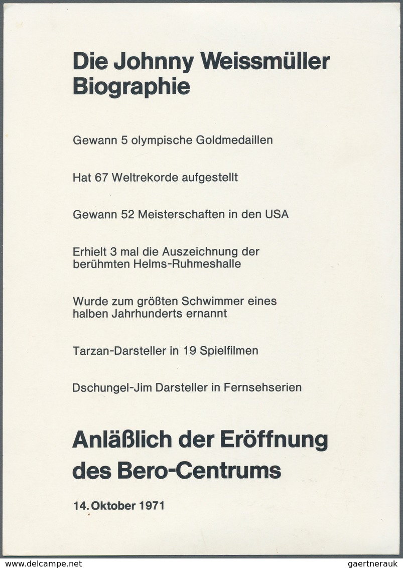 10586 Thematik: Olympische Spiele / Olympic Games: Johnny Weissmuller, Eigenhändige Unterschrift Mit Widmu - Sonstige & Ohne Zuordnung