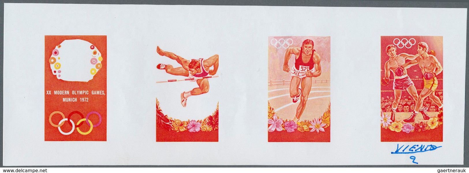 10590 Thematik: Olympische Spiele / Olympic Games: 1972, OLYMPIC SUMMER GAMES MUNICH '72, High Jump, Runni - Autres & Non Classés
