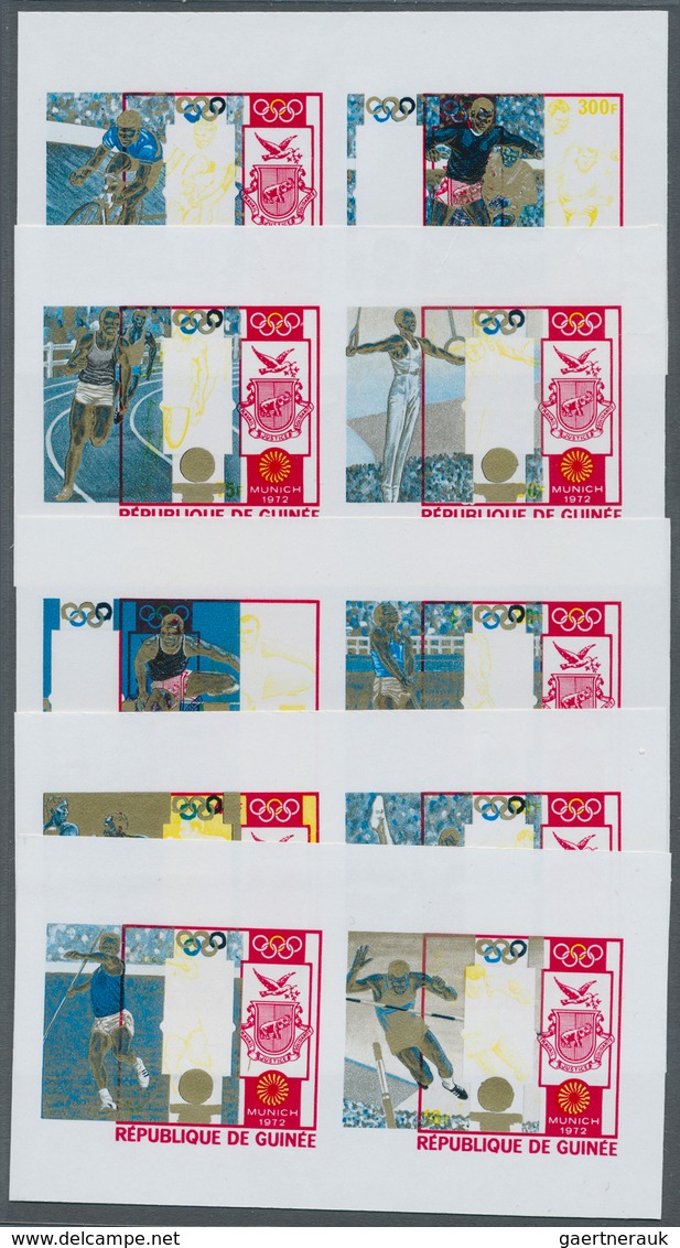 10595 Thematik: Olympische Spiele / Olympic Games: 1972, MUNICH '72 - 6 Items; Guinea, Collective Single D - Sonstige & Ohne Zuordnung
