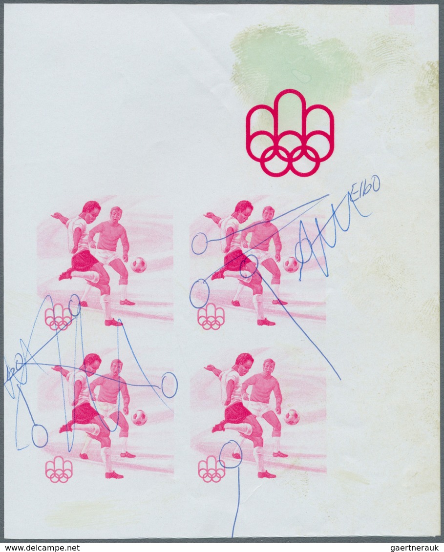 10605 Thematik: Olympische Spiele / Olympic Games: 1976, MONTREAL '76, Soccer - 6 Items; Guinea, Progressi - Sonstige & Ohne Zuordnung