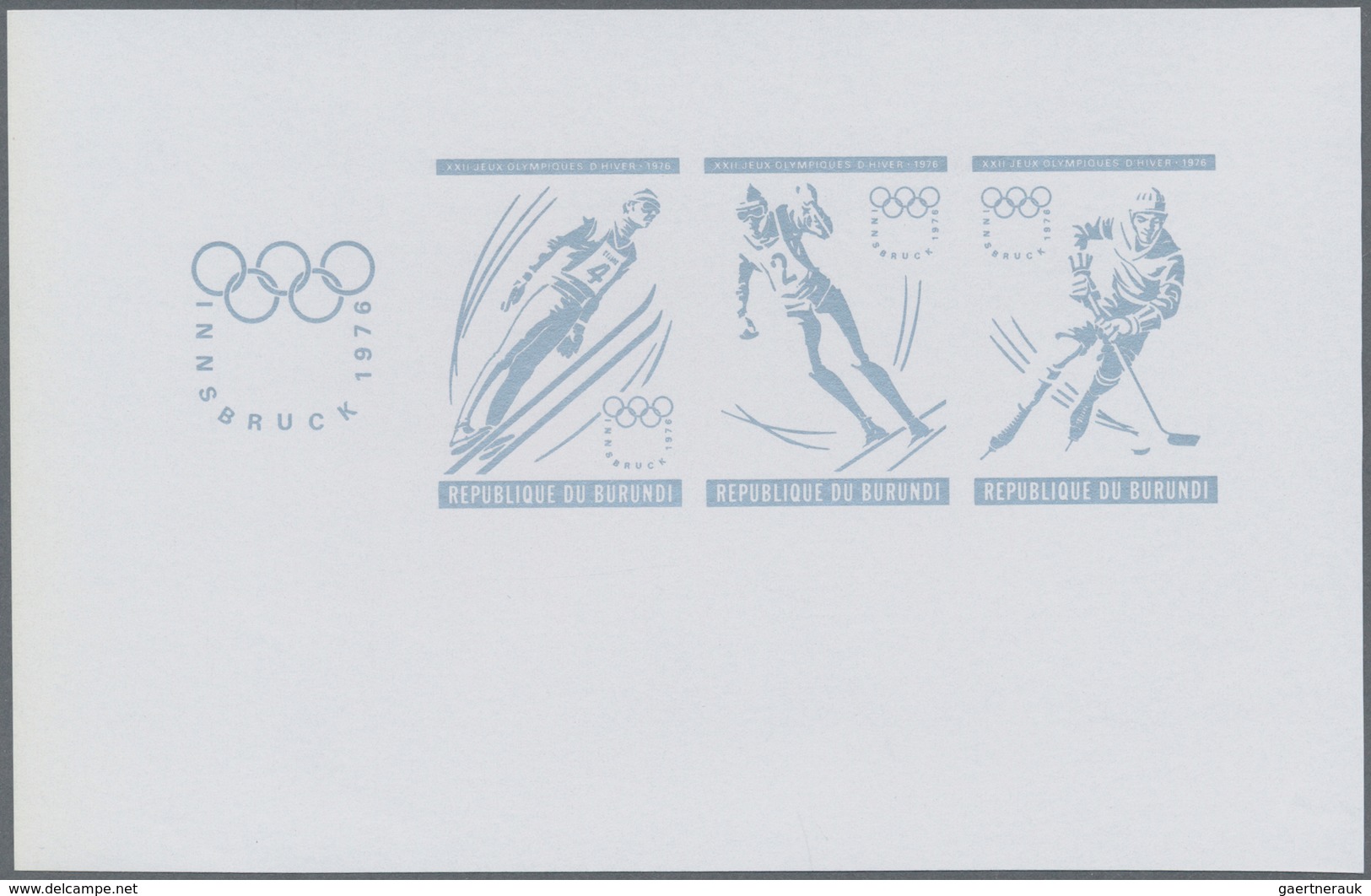 10607 Thematik: Olympische Spiele / Olympic Games: 1976, BURUNDI: Olympic Winter Games Innsbruck Two Diffe - Autres & Non Classés
