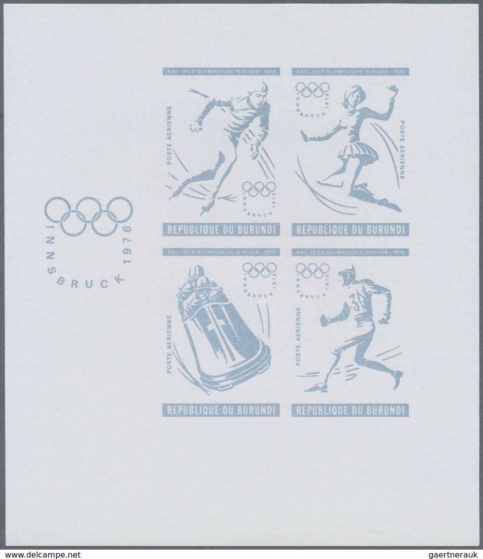 10607 Thematik: Olympische Spiele / olympic games: 1976, BURUNDI: Olympic Winter games Innsbruck two diffe