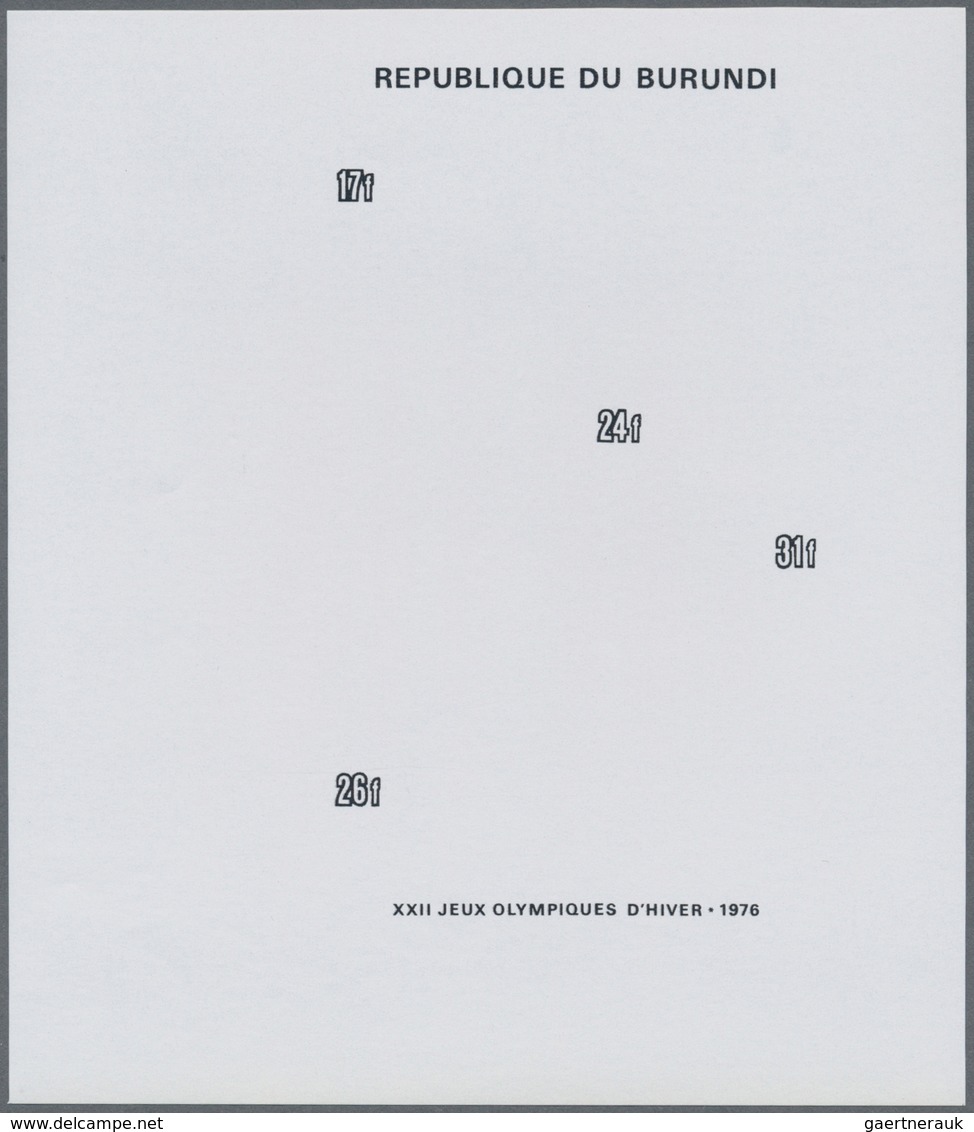 10607 Thematik: Olympische Spiele / olympic games: 1976, BURUNDI: Olympic Winter games Innsbruck two diffe