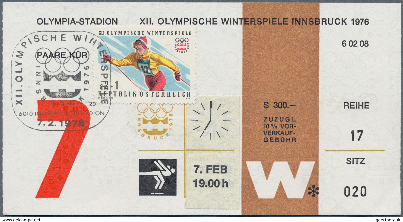 10616 Thematik: Olympische Spiele / Olympic Games: 1976, Austria For Innsbruck '76. Lot Of 4 OLYMPIC TICKE - Autres & Non Classés