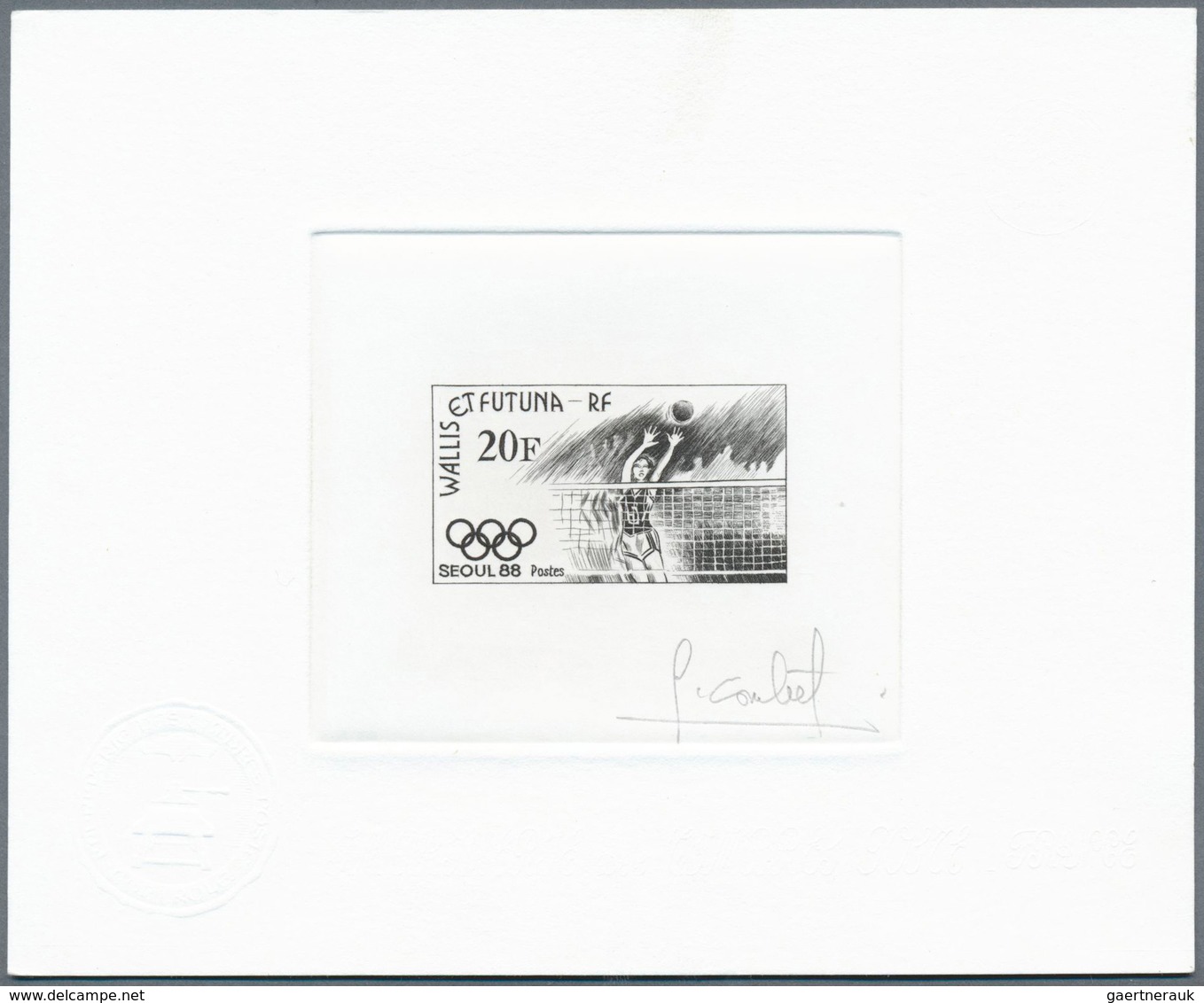 10624 Thematik: Olympische Spiele / Olympic Games: 1988, Wallis & Futuna. Lot Of 4 Epreuves D'artiste Sign - Autres & Non Classés