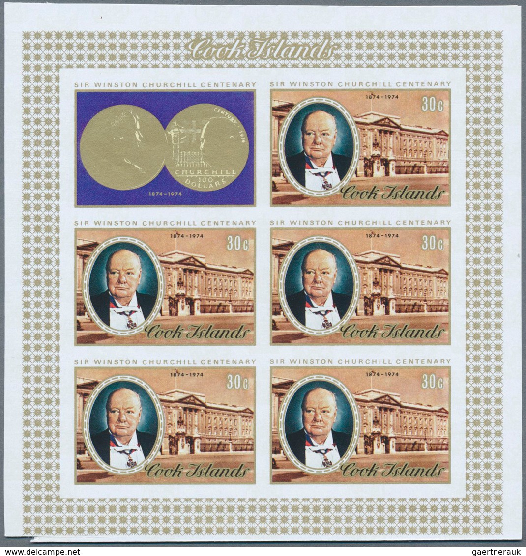 10645 Thematik: Persönlichkeiten - Churchill / Personalities - Churchill: 1974, Cook Islands. Complete Set - Sir Winston Churchill