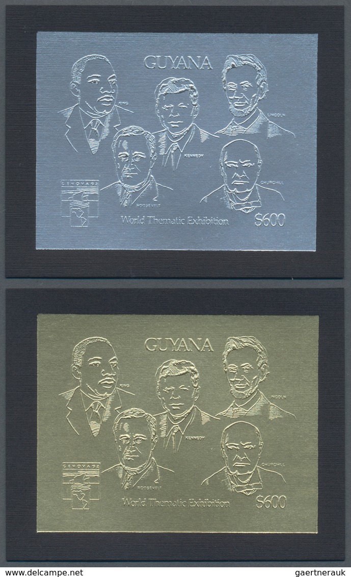 10657 Thematik: Persönlichkeiten - Kennedy / Personalities - Kennedy: 1992, Guyana. Set Of 1 GOLD Stamp An - Kennedy (John F.)