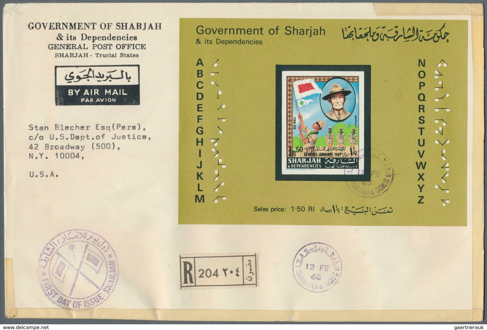 10679 Thematik: Pfadfinder / Boy Scouts: 1968, Sharjah, 12th World Jamboree, 1d. To 1.50r. Imperforate, Co - Autres & Non Classés