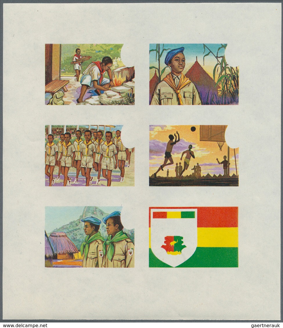 10681 Thematik: Pfadfinder / boy scouts: 1969, SCOUTS IN GUINEA - 8 items; progressive plate proofs for th