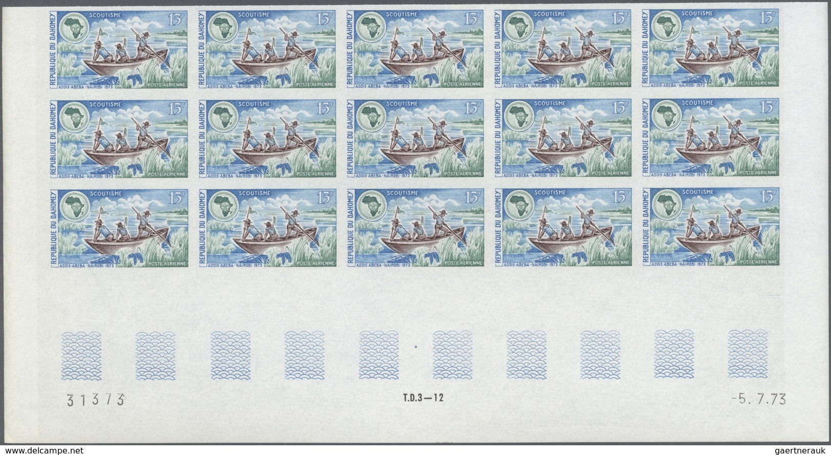 10696 Thematik: Pfadfinder / Boy Scouts: 1973, Dahomey. Complete Scout Set (3 Values) In 3 Imperforate She - Sonstige & Ohne Zuordnung