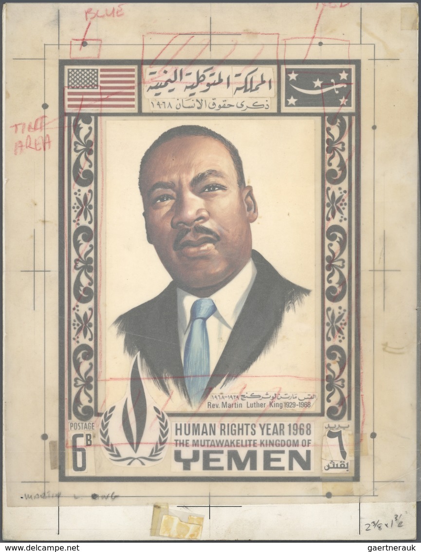 10716 Thematik: Politik / Politics: 1968, Yemen (Kingdom). Artist's Drawing For The 2B (and 4B, 6B ) Value - Ohne Zuordnung